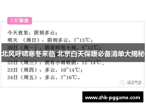 北风呼啸寒冬来临 北京白天保暖必备清单大揭秘